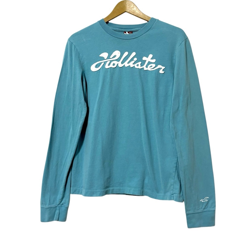 Vintage Hollister Men’s Y2K Logo Long Sleeve Tee Shirt Size Medium Preppy Boho